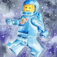 Lego Spaceman Blue 13x20cm Ecolina